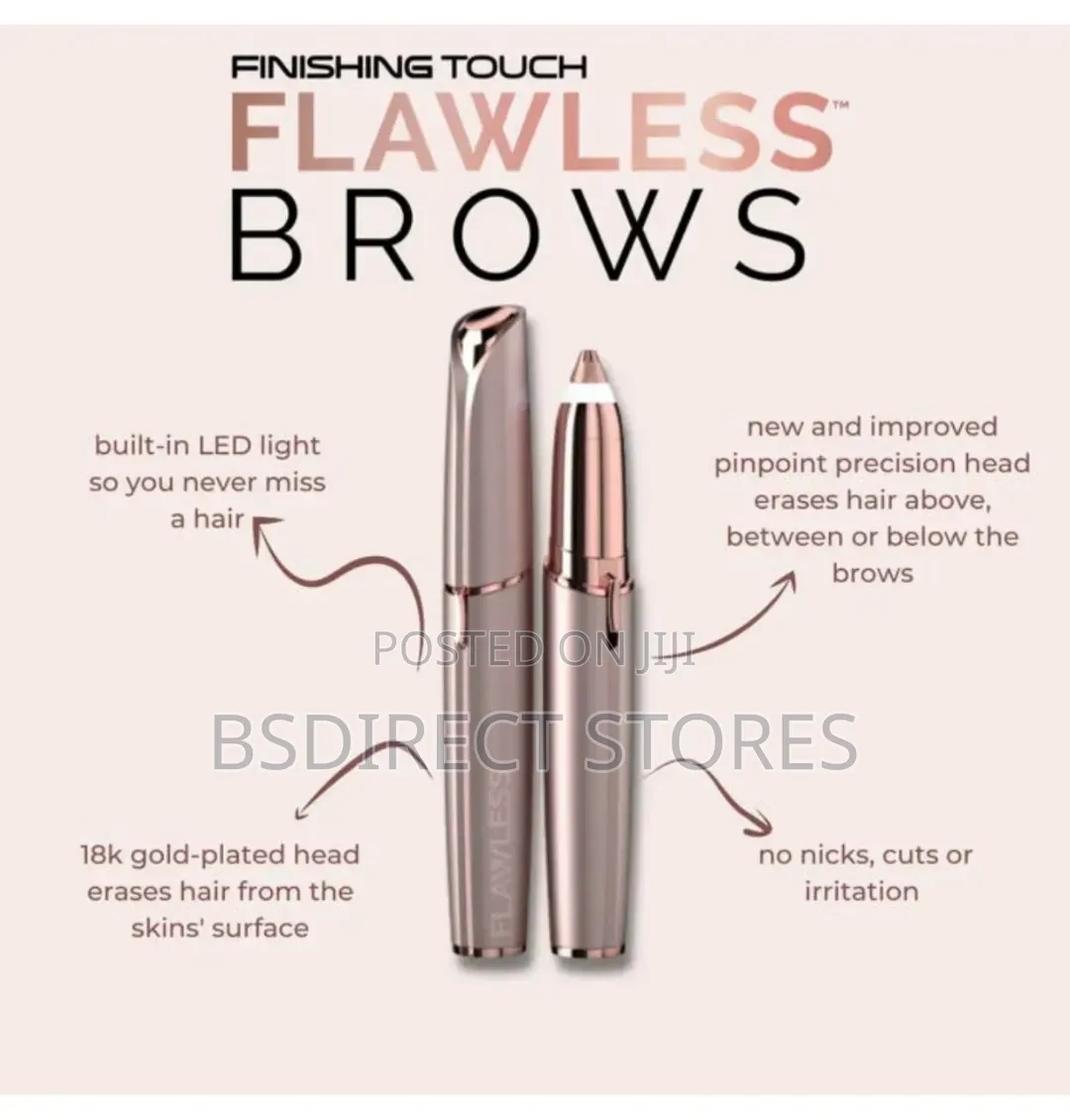 JML ROSEGOLD Pen- Shaped Finishing Touch Flawless Brows Hair Remover