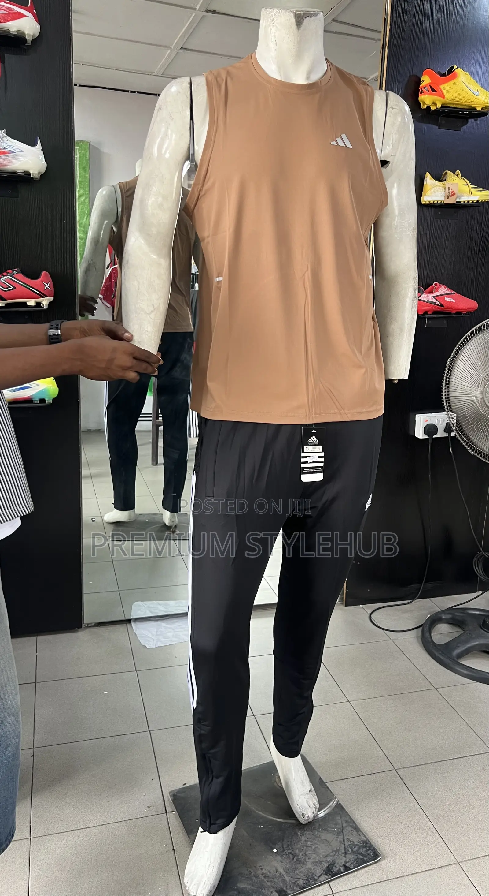 Adidas Brown Armless Gym Wear & Joggers