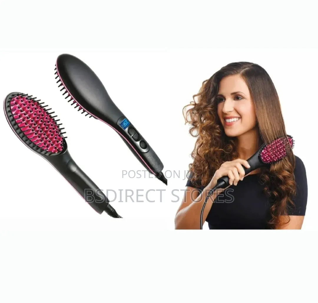 JML Simply Straight Ceramic Heat Hair Straightening Brush LCD Display