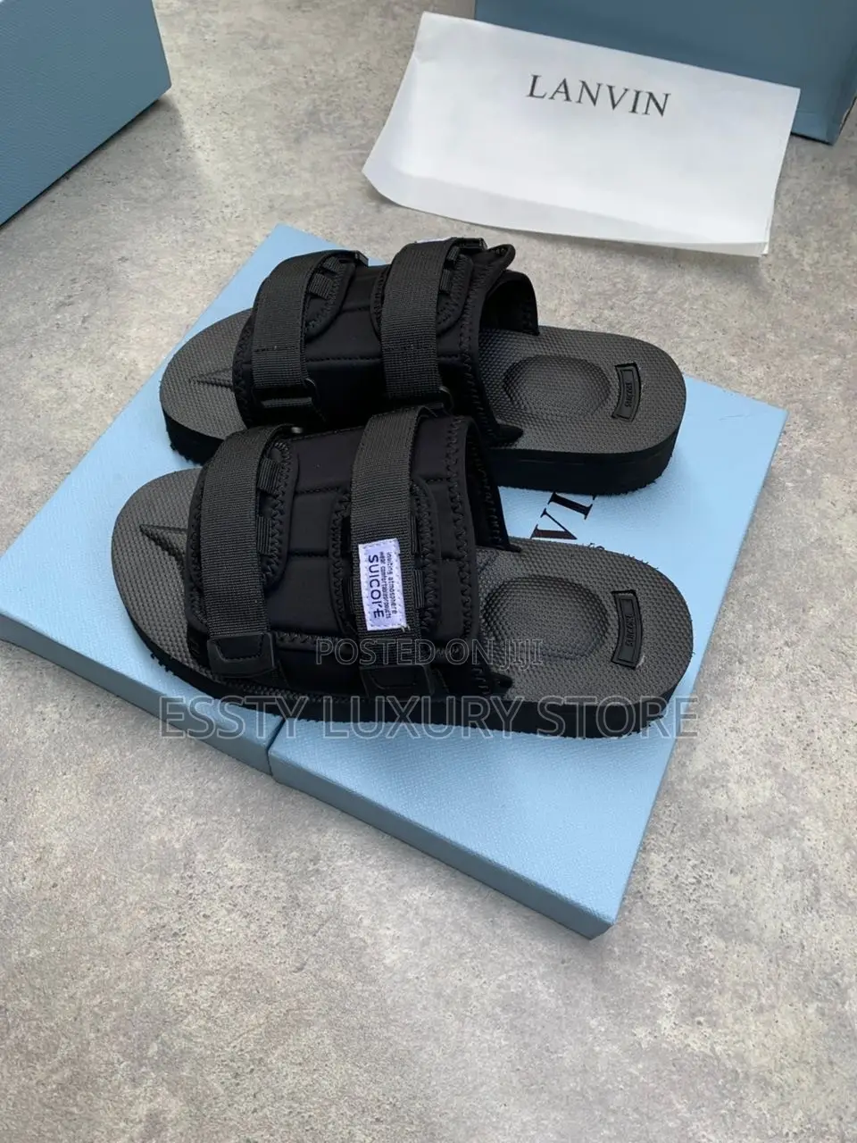 High Quality Luxury New Lanvin Suicoke Double Strap Slide