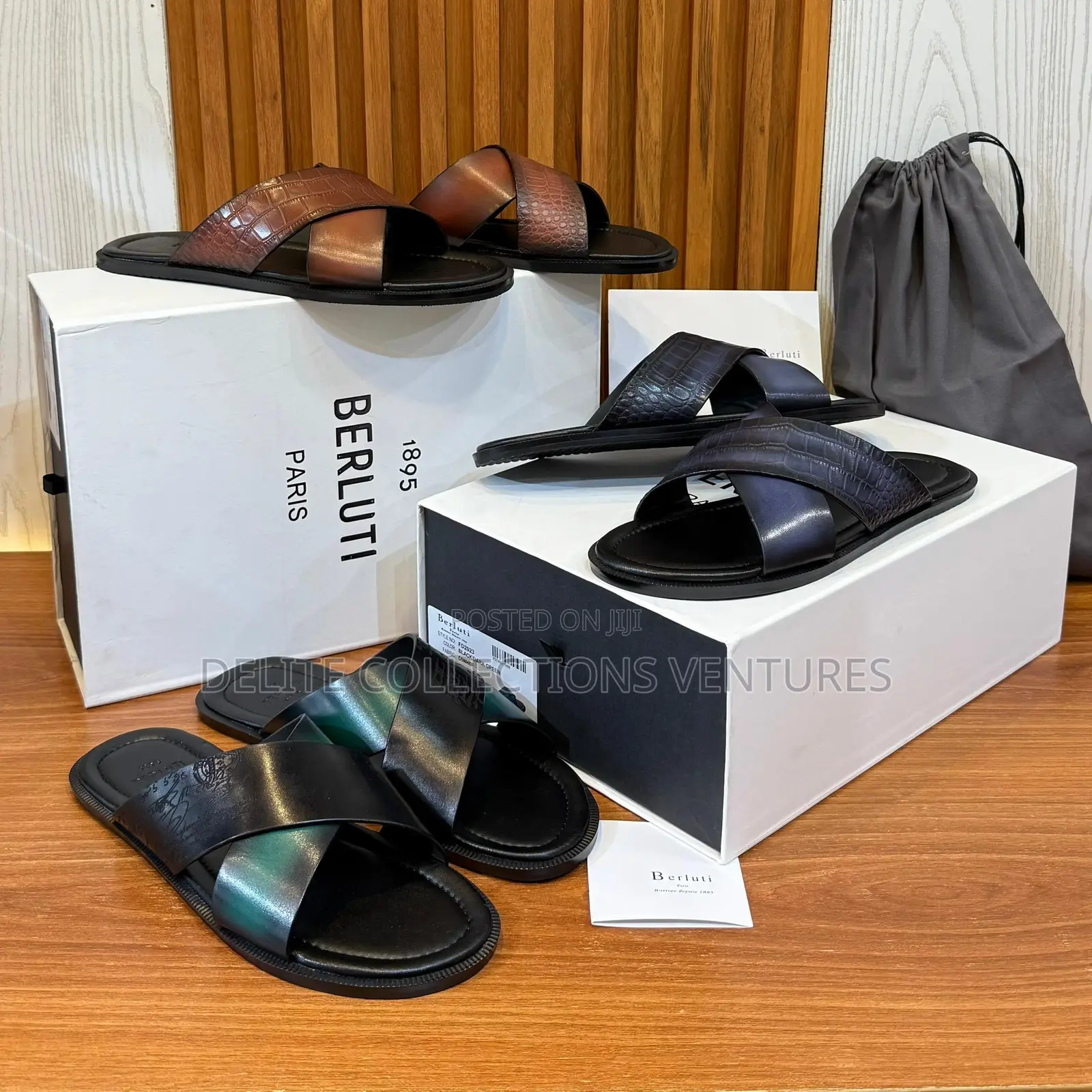 *Berluti Sinos Scritto Leather Sandals.*