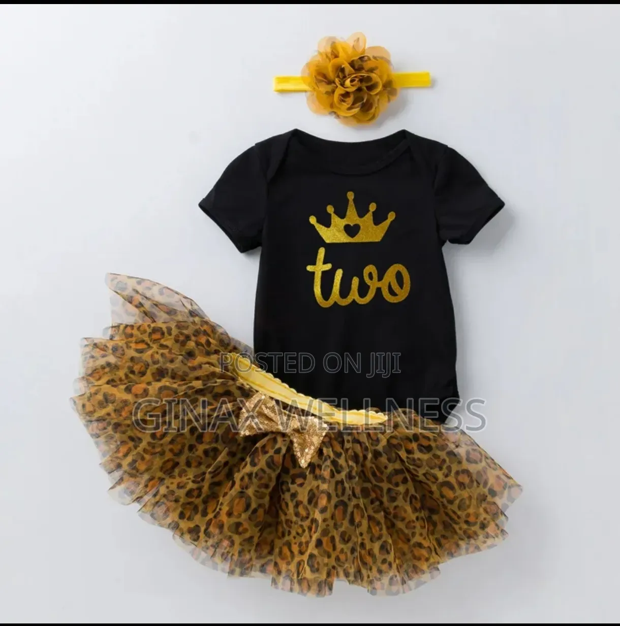 Baby Girls 1st & 2nd Birthday Outfit With Skirt, Romper & Headband Set