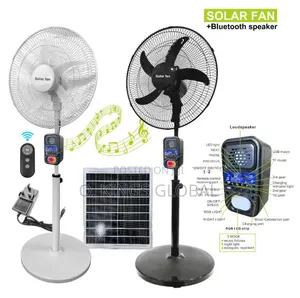 18" Solar Fan With Bluetooth Music  Player 15,000mah Battery