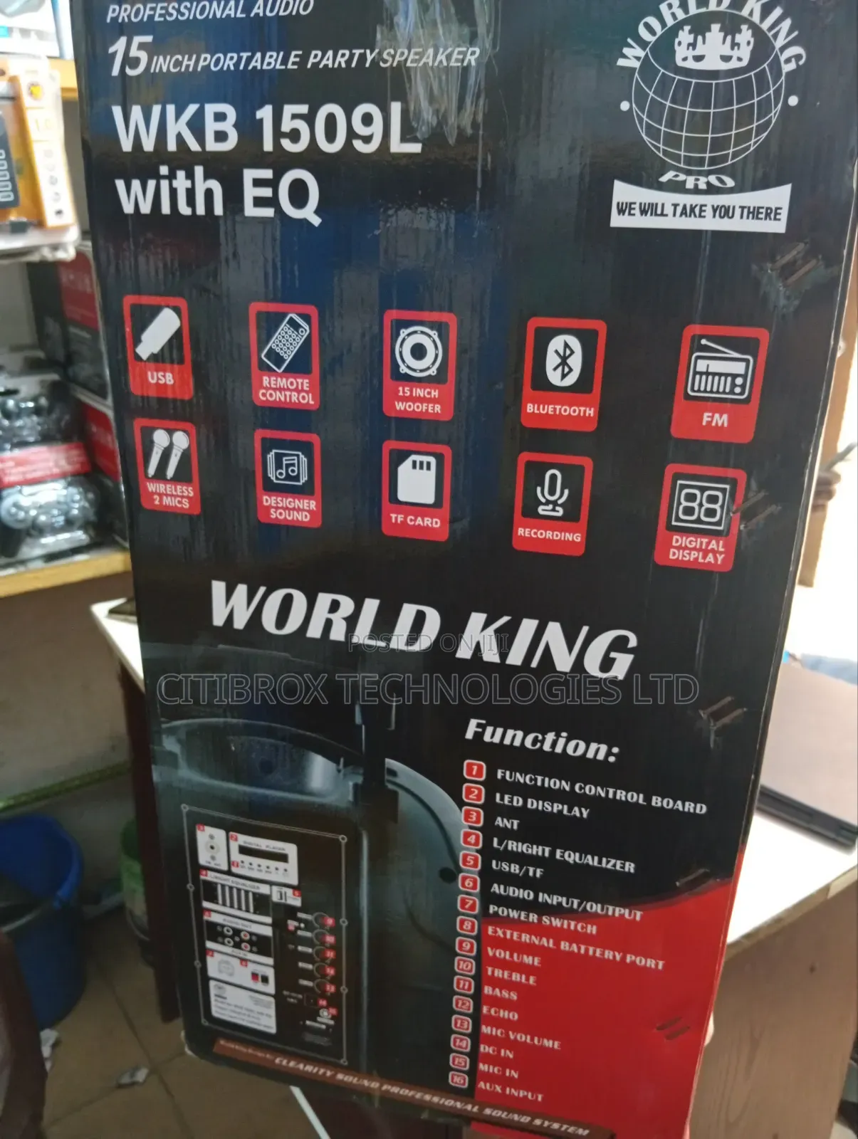 Rechargeable Public Address Speaker - 15inches