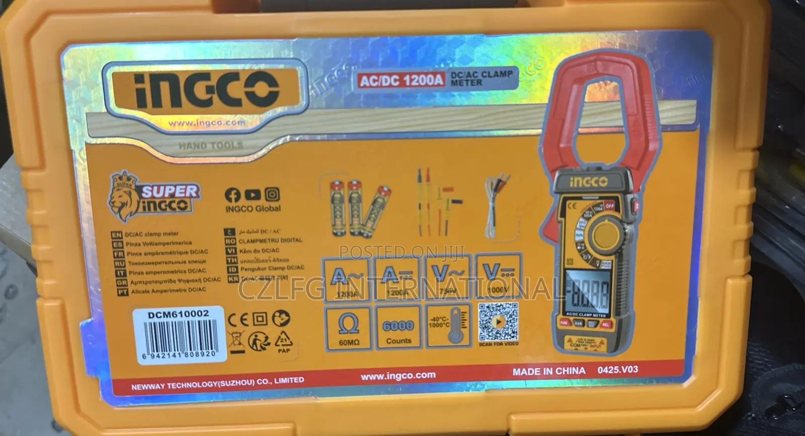 AC/Dc 1200A Ingco Clamp Meter