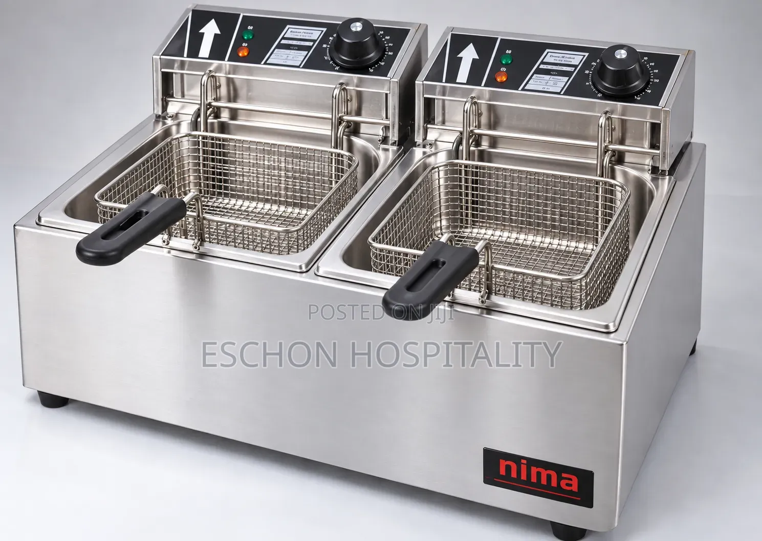 Nima Commercial Double Tank Electric Deep Fryer 12L
