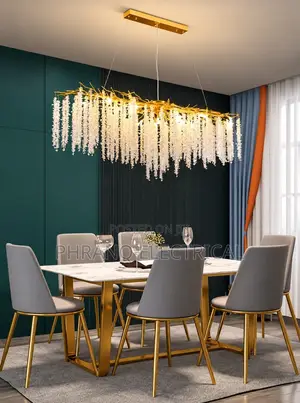 Modern Luxury Gold Branch Tassel Crystal LED Pendant Light