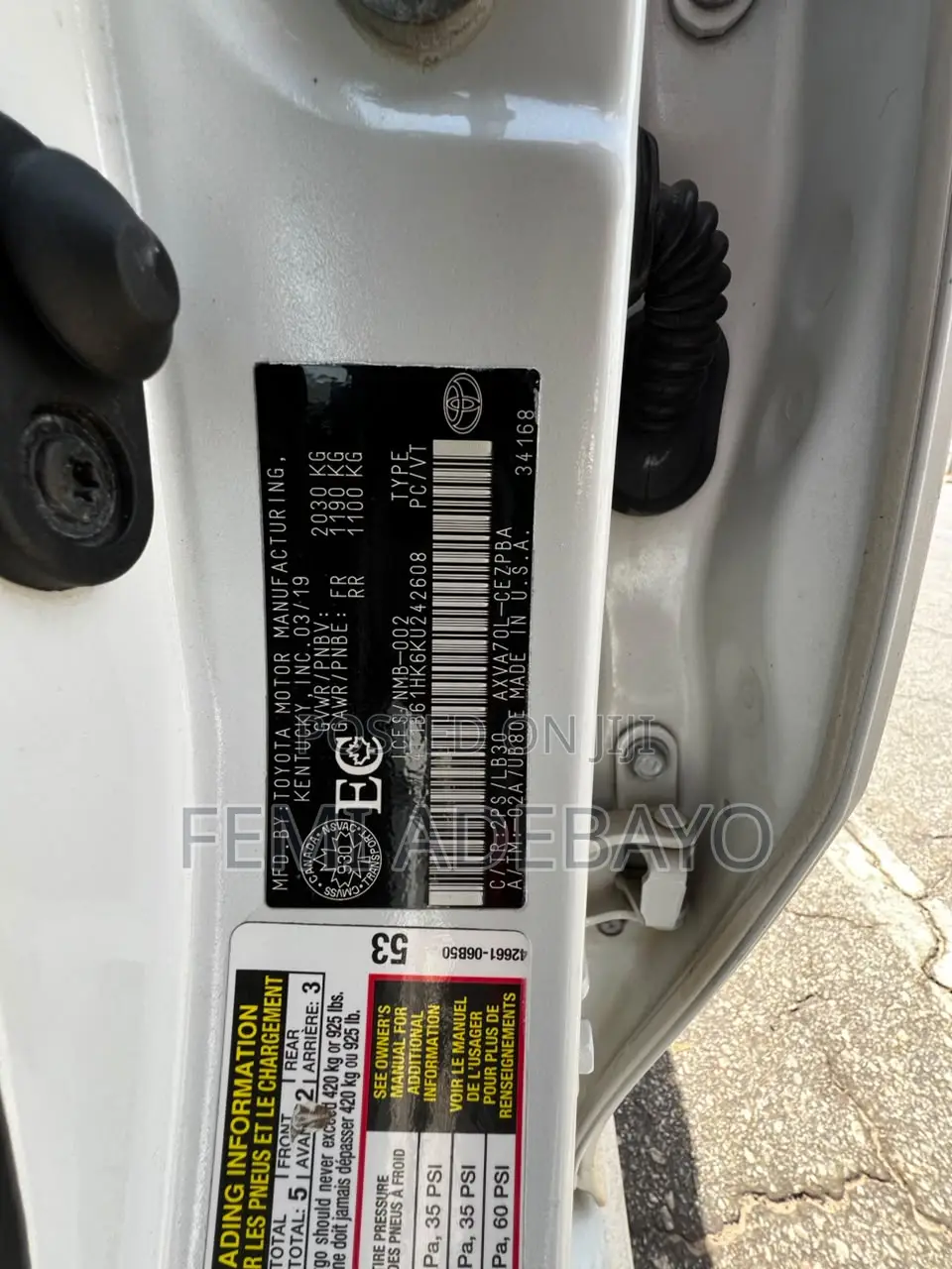 Toyota Camry 2019 White