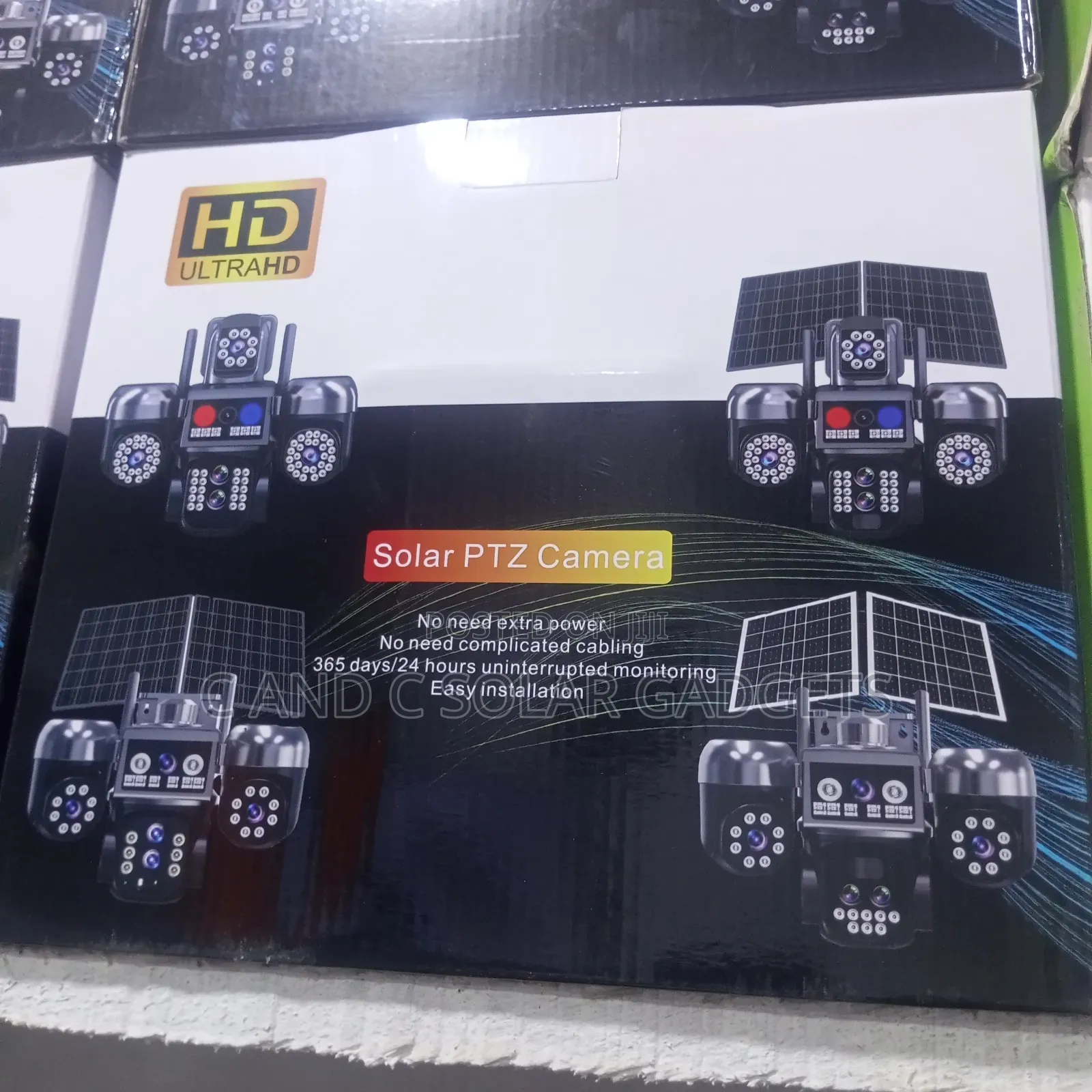 HiEasy 5 Lens Double Panels 4 Way Video Solar PTZ Camera