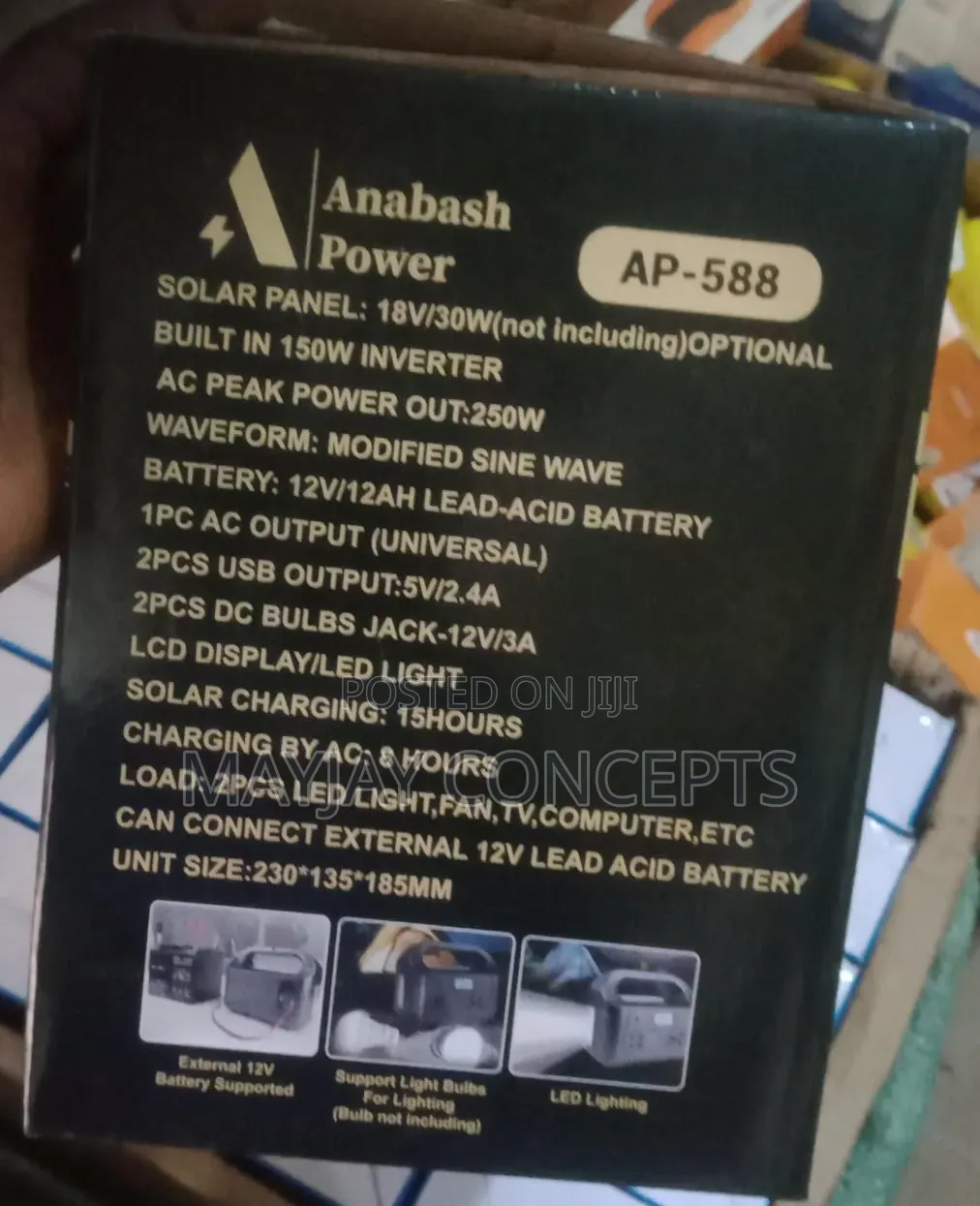 ANABASH 150W Solar Generator+Solar Panel for TV,Laptop,Fan