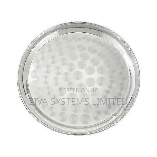 Round Stainless Steel Serving Tray for Rent in Abuja