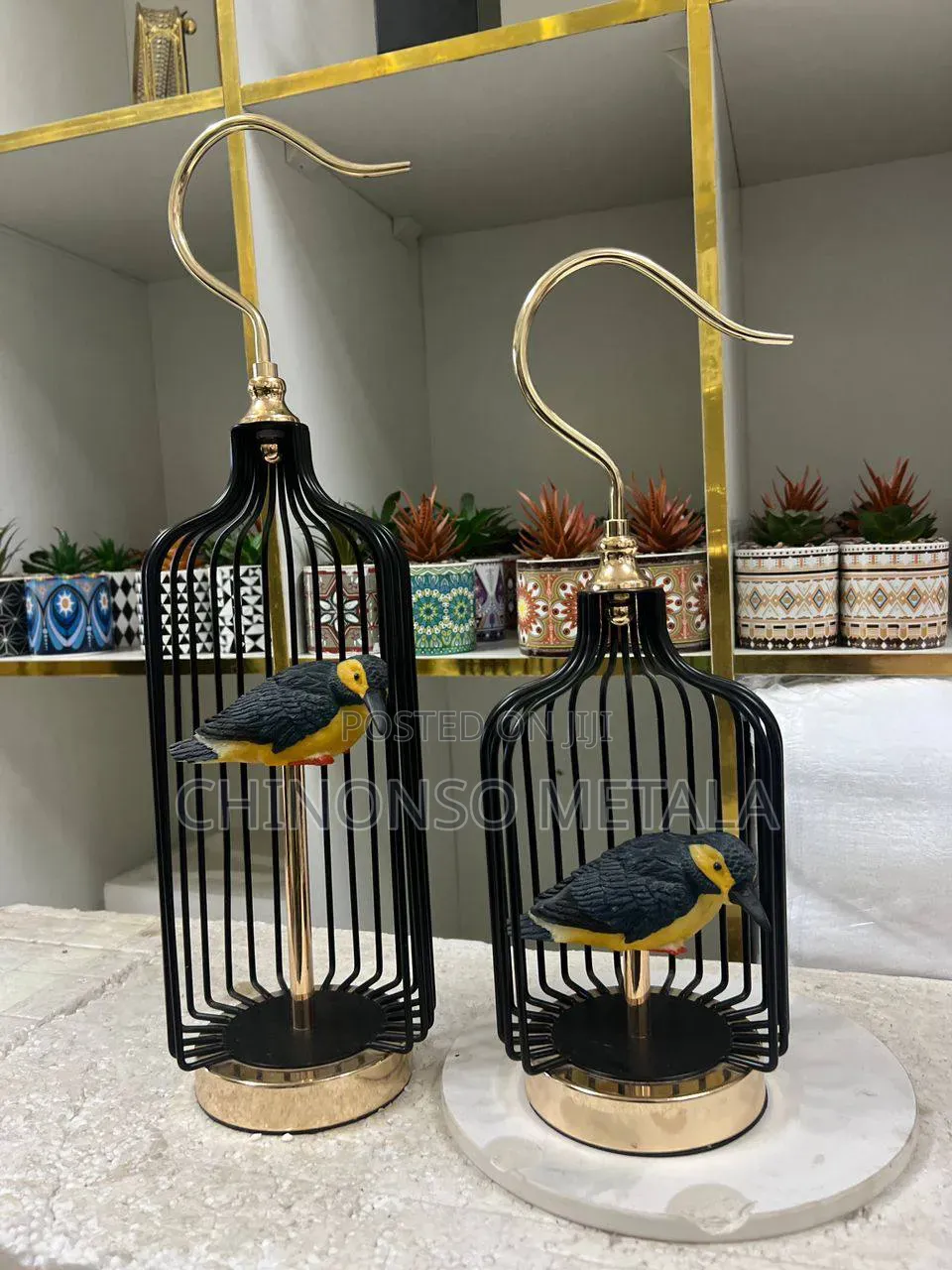 Set of 2in1 Vintage European Styled Metal Bird Cage Decor