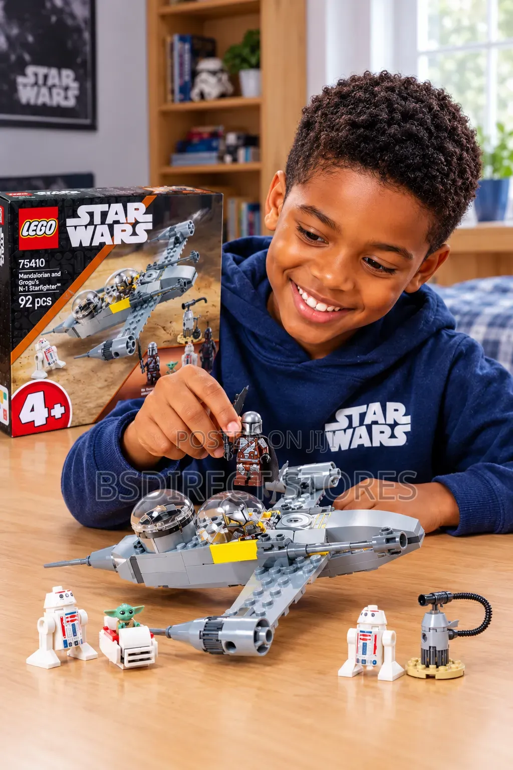 LEGO Star Wars Mando and Grogu's Starfighter 92- Piece Playset Ages 4+