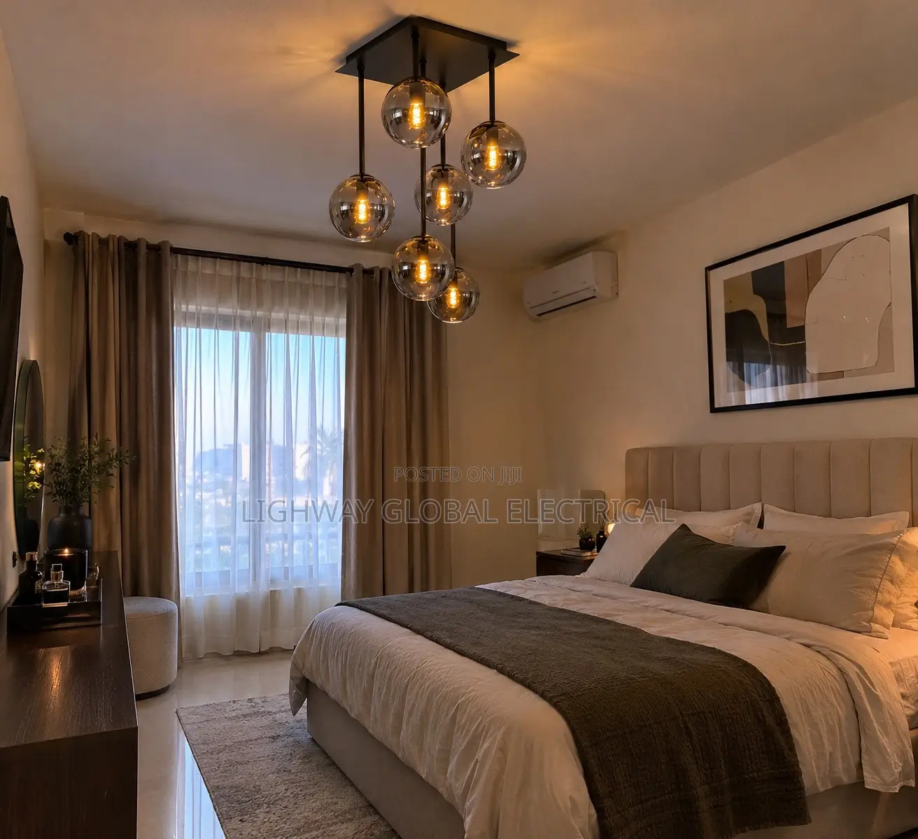 Amber Glass Designer Nordic Ball Chandelier