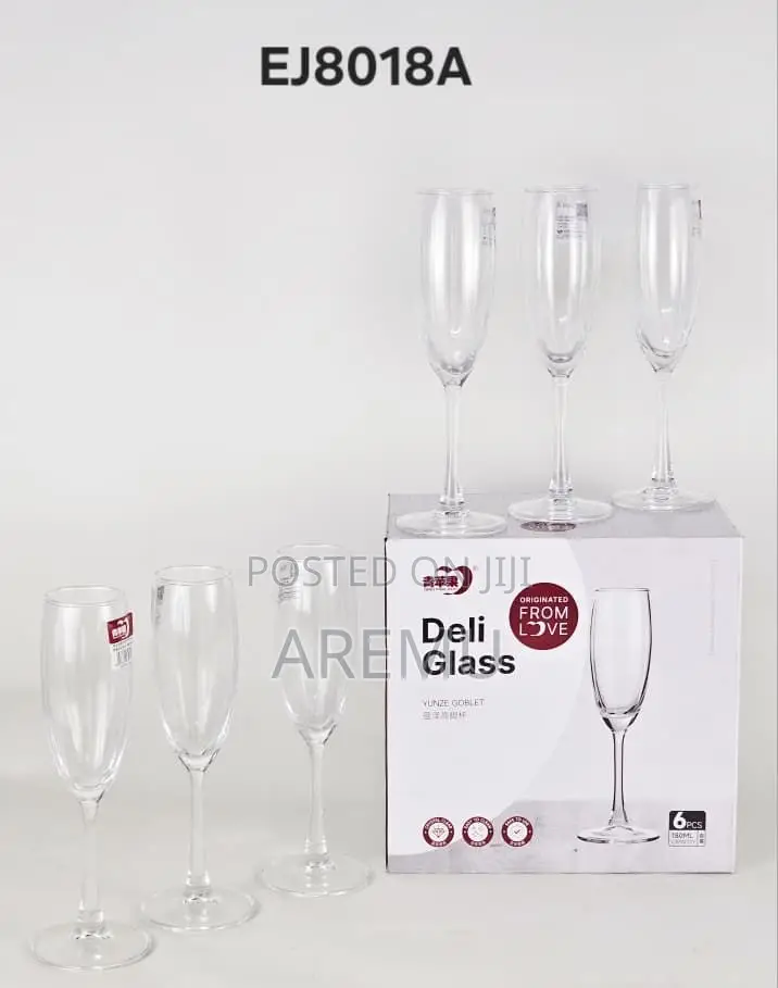 Quality 6pcs Deli 180ml Champagne Glass Cup