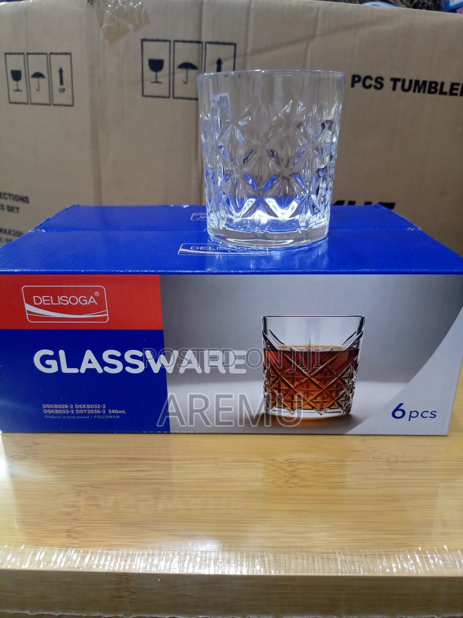 340ml 6pcs Deli Crystal Whiskey Glass Cup