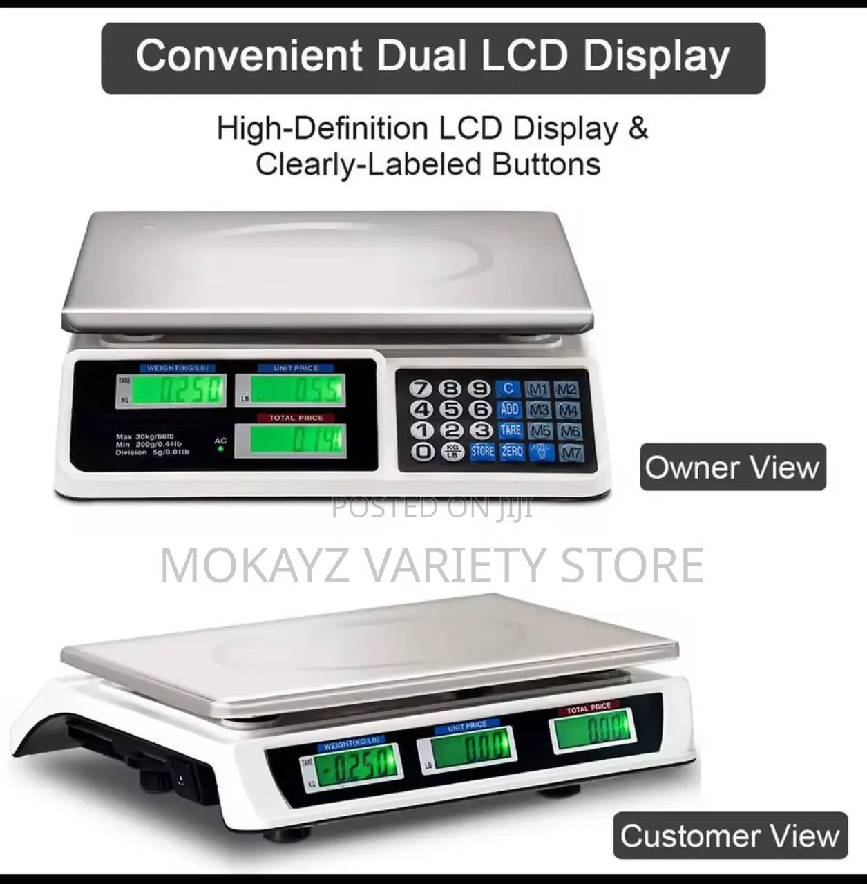 Digital Dual Display’ Weighing Scale