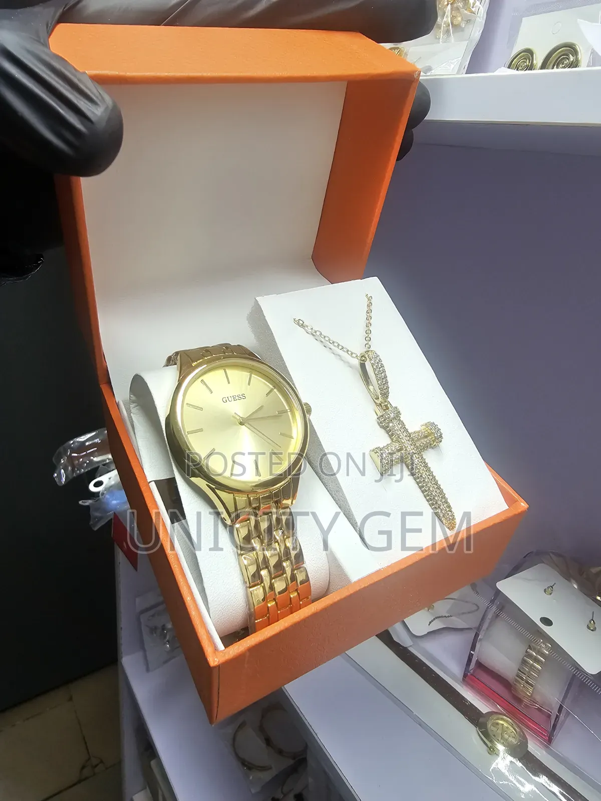Unisex Wristwatch & Necklace Gift Set With Box| Perfect Gift