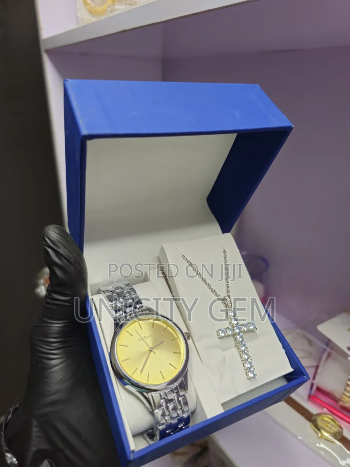 Unisex Wristwatch & Necklace Gift Set With Box| Perfect Gift