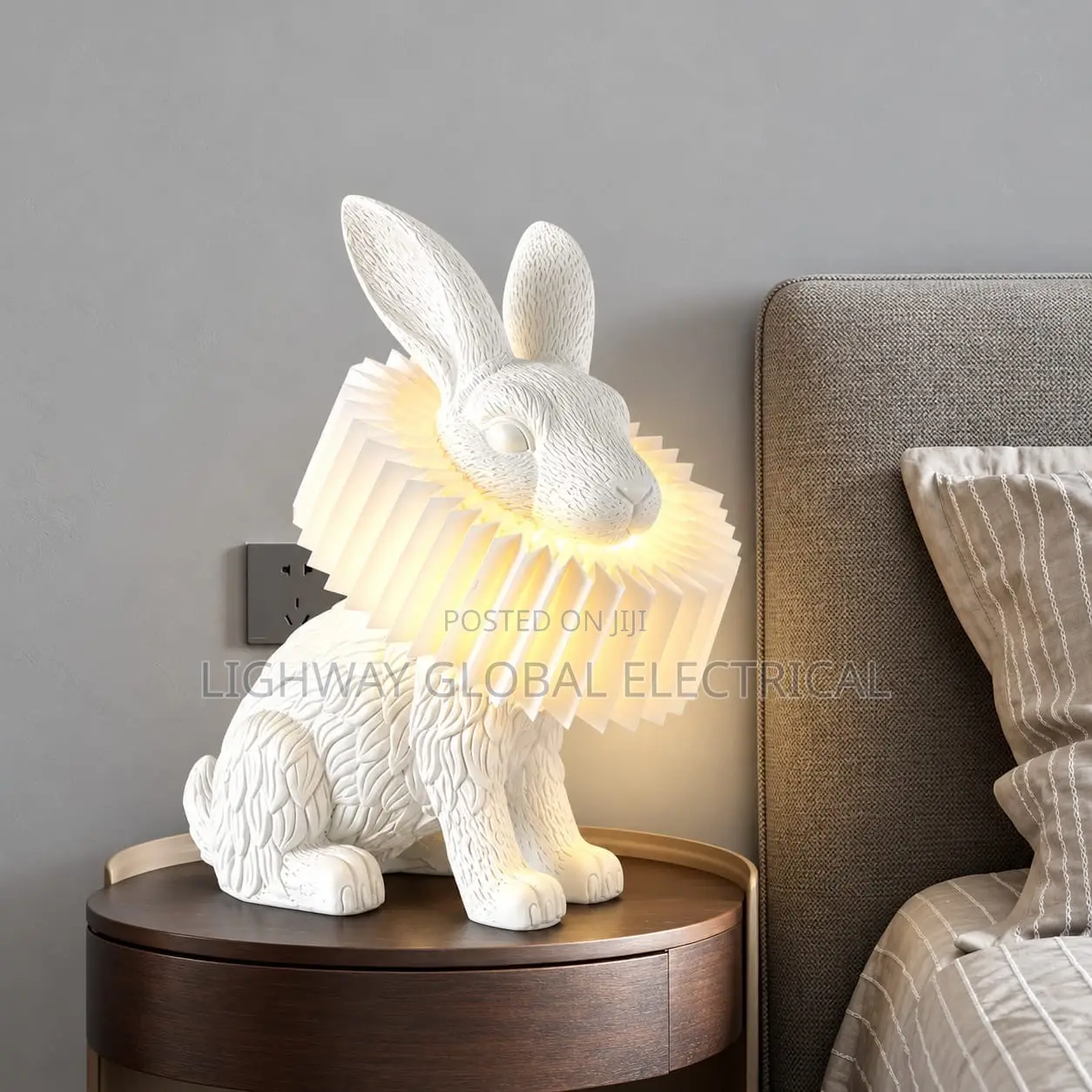Modern Resin Rabbit Shape Table / Decor Bedside Lamp