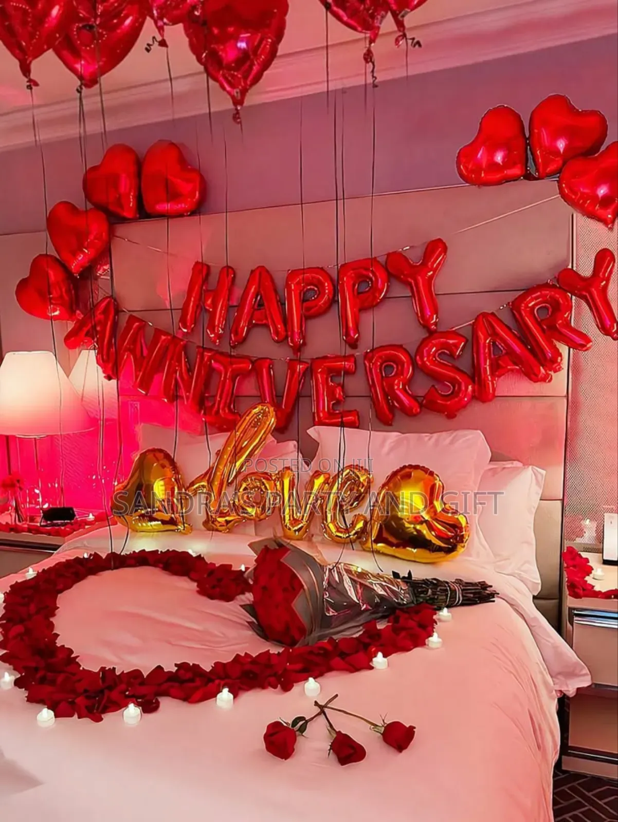 Happy Anniversary Foil Balloon Romantic Decoration