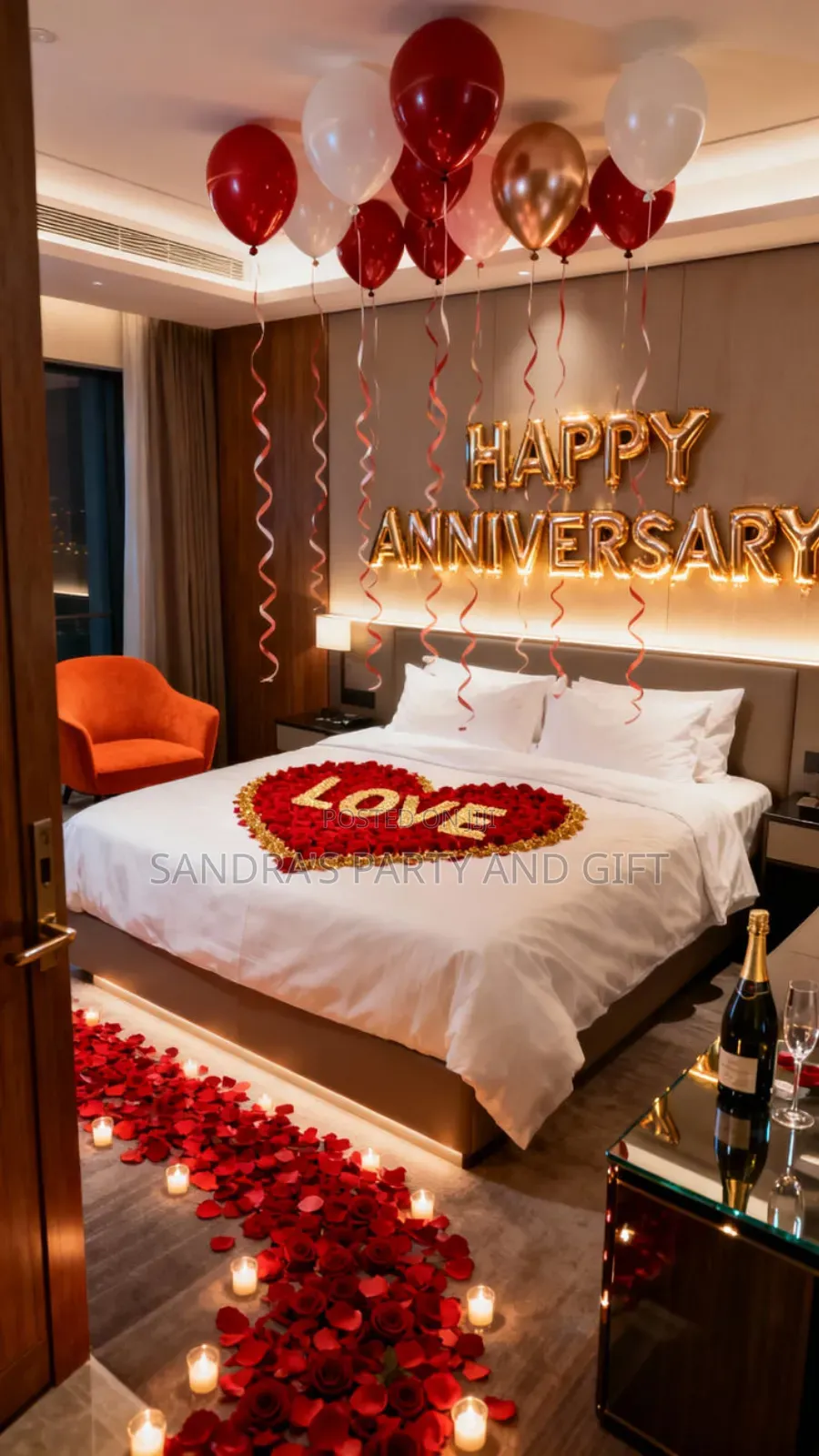 Happy Anniversary Foil Balloon Romantic Decoration