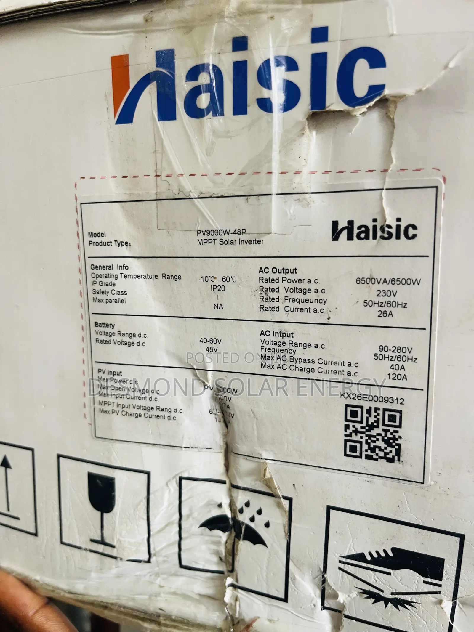 6.5kva 48v Haisic Hybrid Solar Inverter Available Now in Good Price