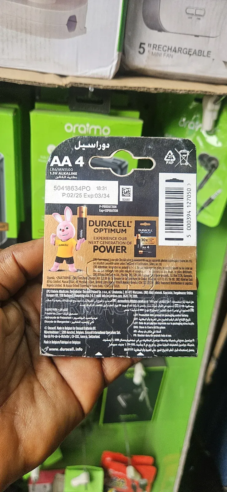 Original DURACELL Alkaline Battery AA R6 1.5v