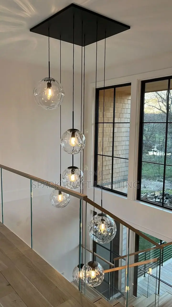 Luxury Stair Case or High Ceiling Chandelier by 7 Glass
