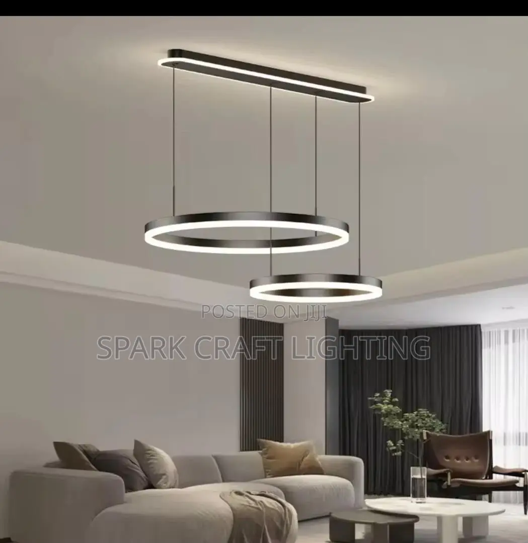 Luxury Modern Double Ring LED Chandelier for Living Room & Dining