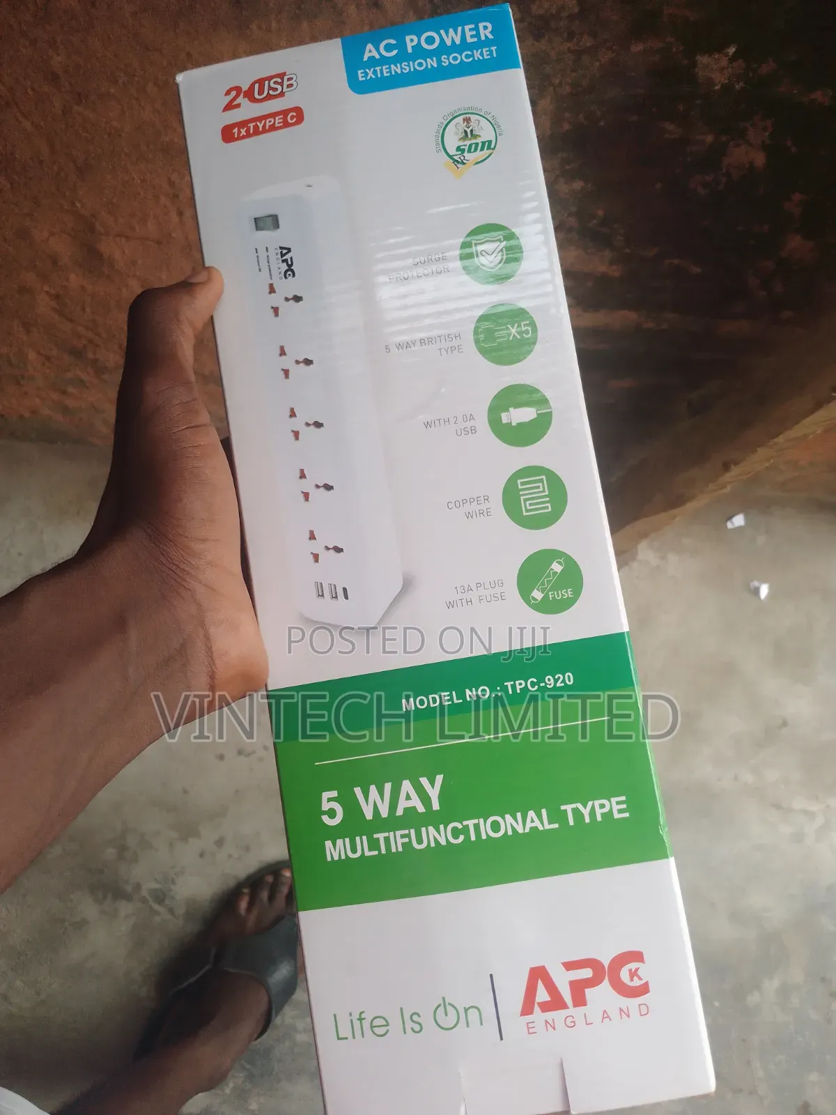 APC Surge Protector Extension Socket With USB Ports