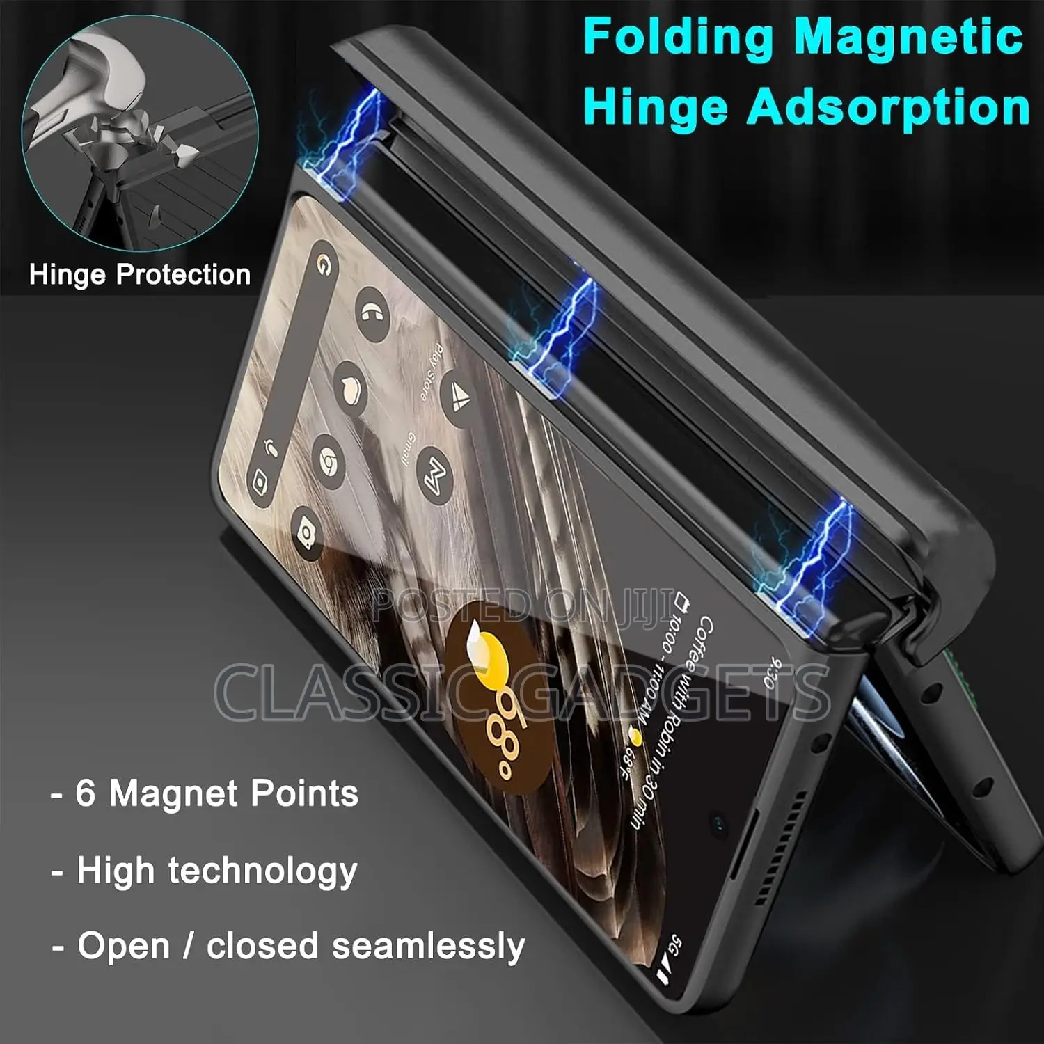 Shockproof Case With Strap & Screen Protector for Google Pixel Fold