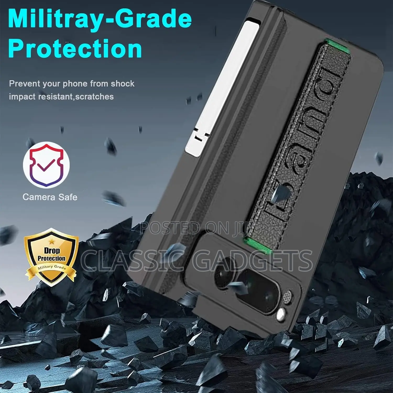 Shockproof Case With Strap & Screen Protector for Google Pixel Fold