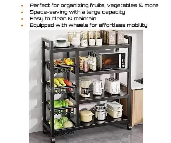 Kitchen Storage Rack With Vegetable Basket