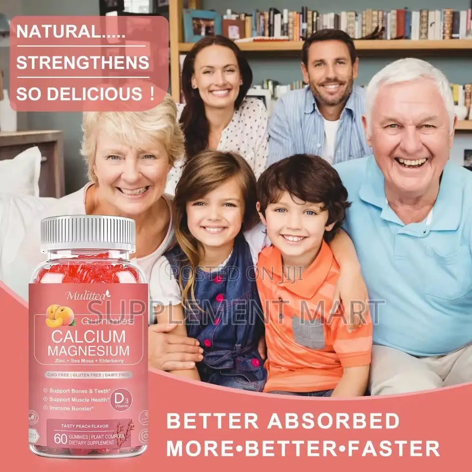 Calcium Magnesium Gummies With Zinc, Vit D3, Sea Moss & Elderberry