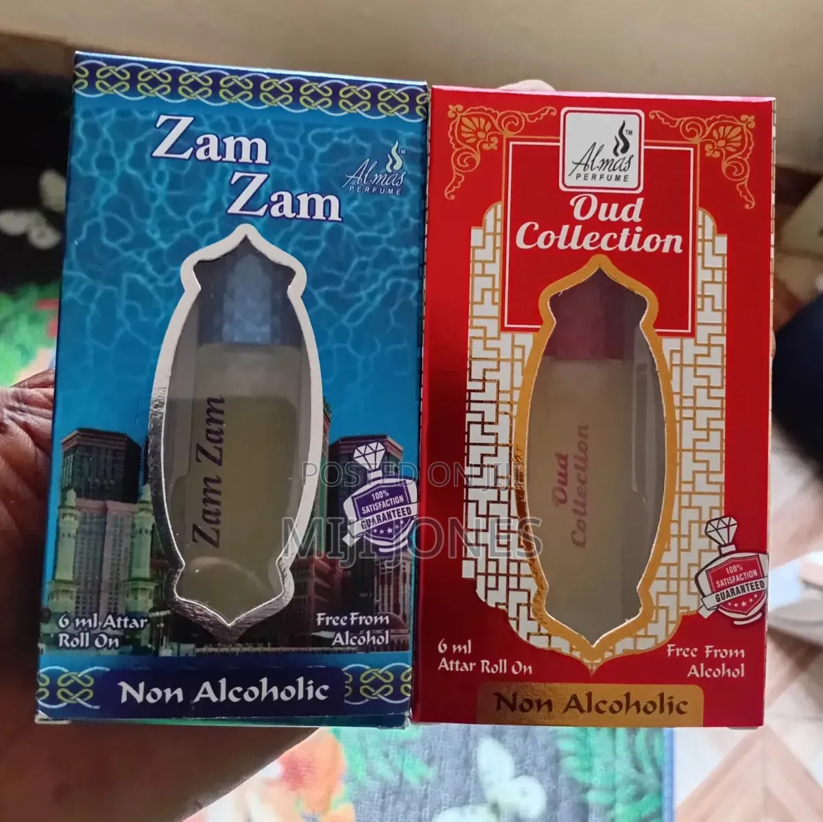 Almas Perfume 6ml Attar Roll-Ons: Zam Zam OR Oud Collection*