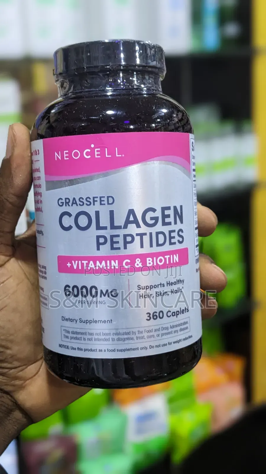 NeoCell Grassfed Collagen Peptides + Vitamin C & Biotin – 360 Caplets