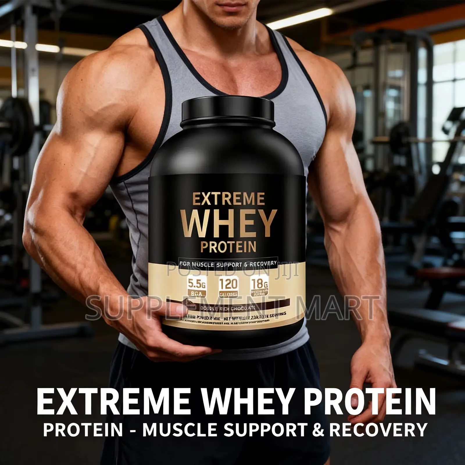 Whey Protein Powder 2.23kg Vanilla & Double Rich Chocolate Flavor