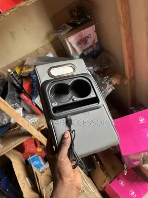 Arm Rest Cup Holder Tissue Box Charger Cable and Roof Light