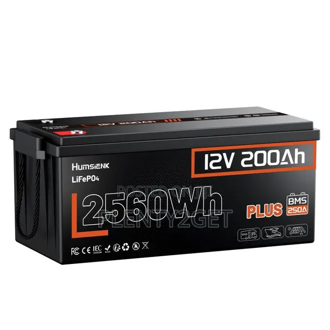 HumsiENK 250A BMS 12V 200Ah LiFePO4 Battery Off-Grid Solar