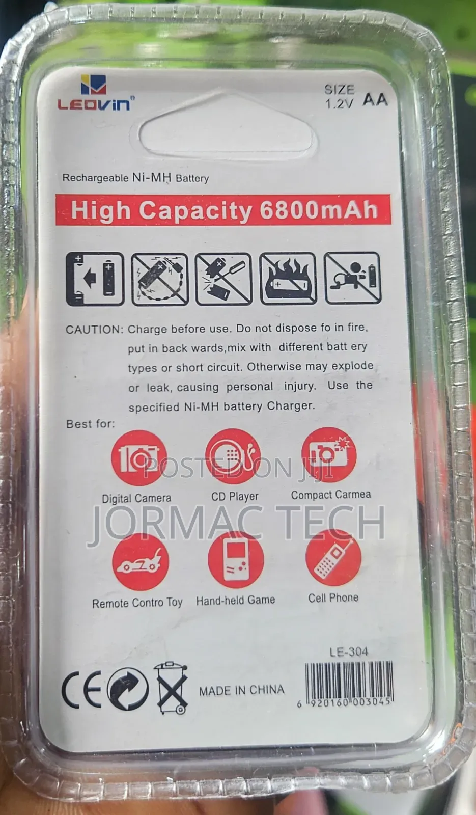 Leovin Battery Ni-Mh R6 Rechargeable Batteries