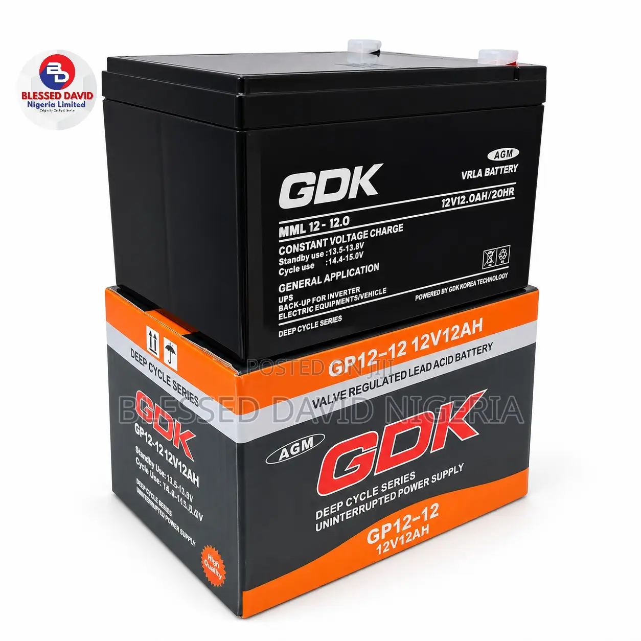 GDK 12V 12Ah Valve Regulated Lead Acid Sealed Battery