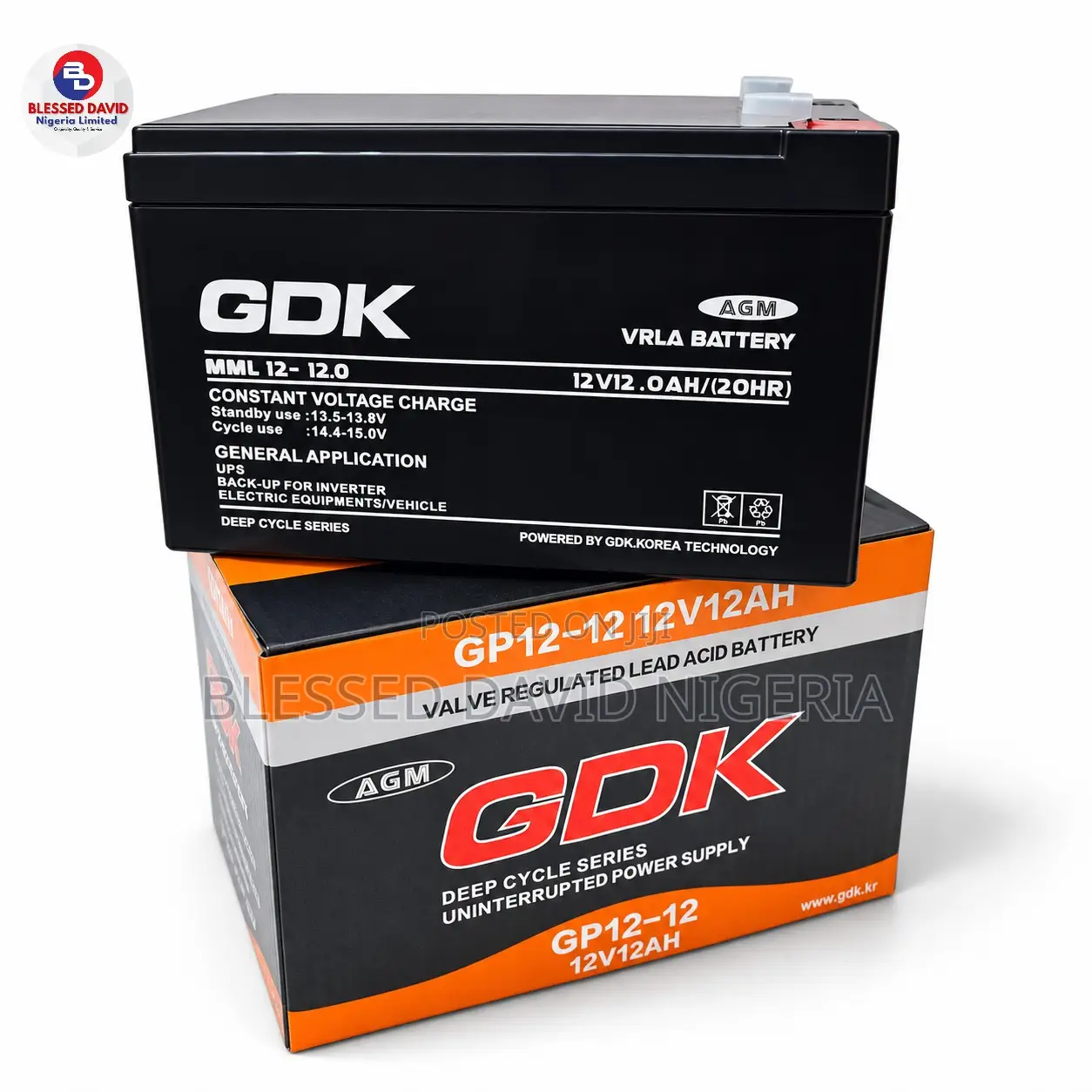 GDK 12V 12Ah Valve Regulated Lead Acid Sealed Battery