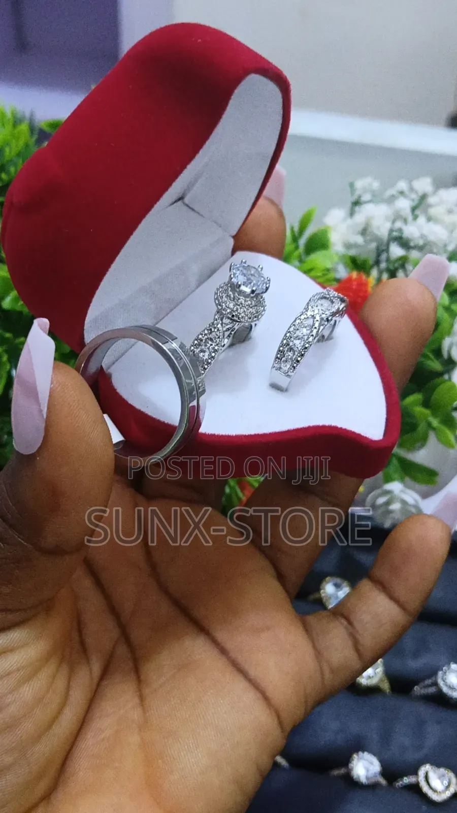 Silver Wedding Ring Set