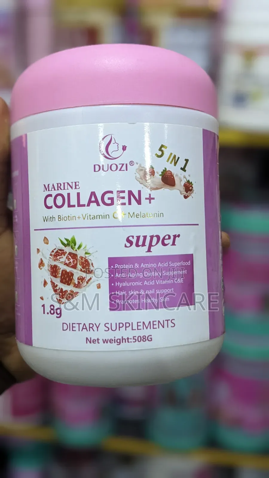 Marine Collagen Powder With Biotin, Vitamin C, Hyaluronic Acid