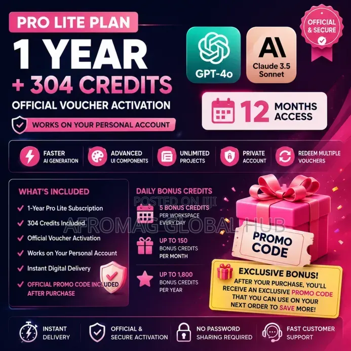 Lovable AI Pro – 1 Year | 304+ Credits on Your Account