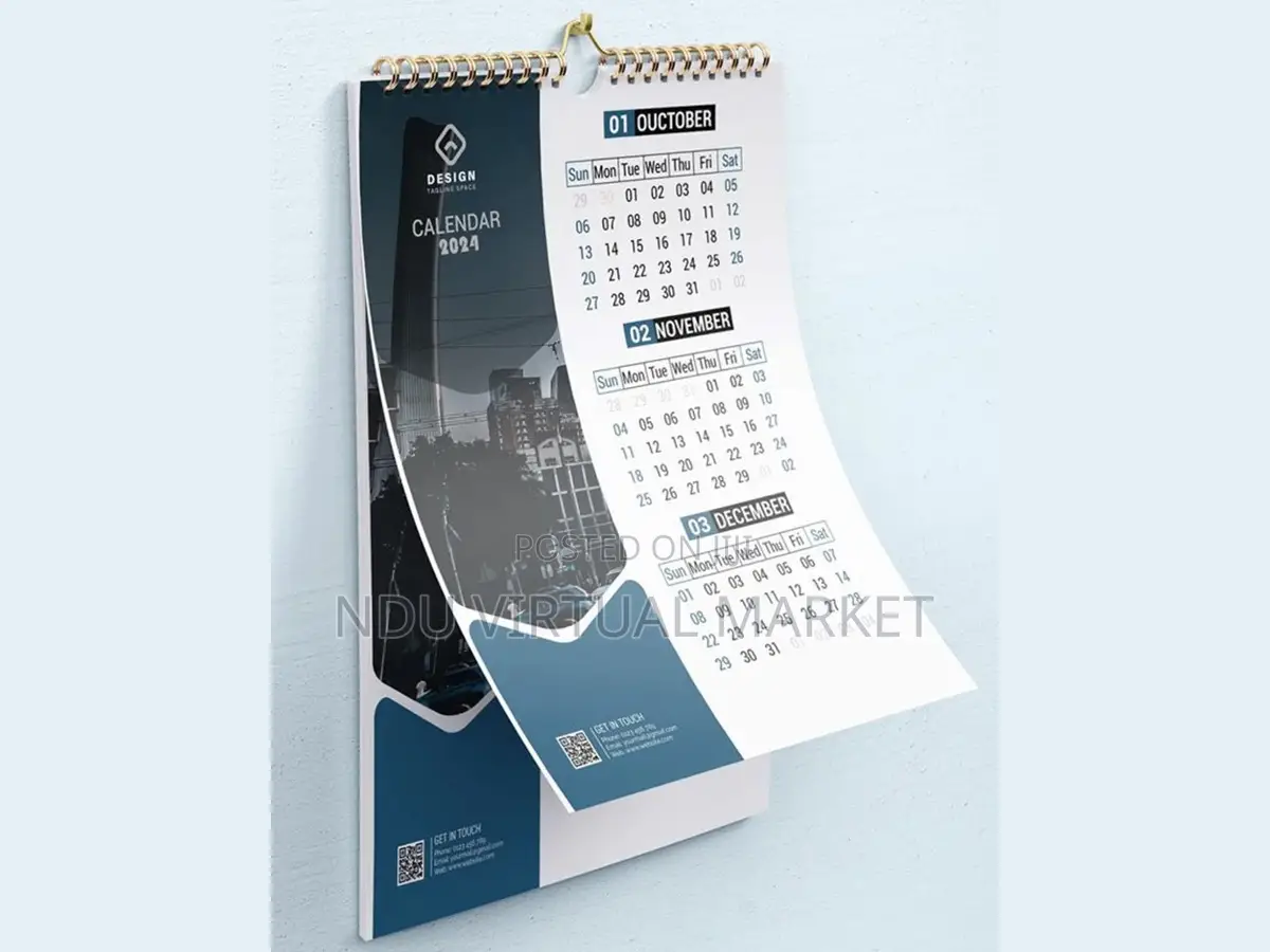 Branded A3 Wall Calendars 2027 (13 Pages) – 10 Copies – Nnewi