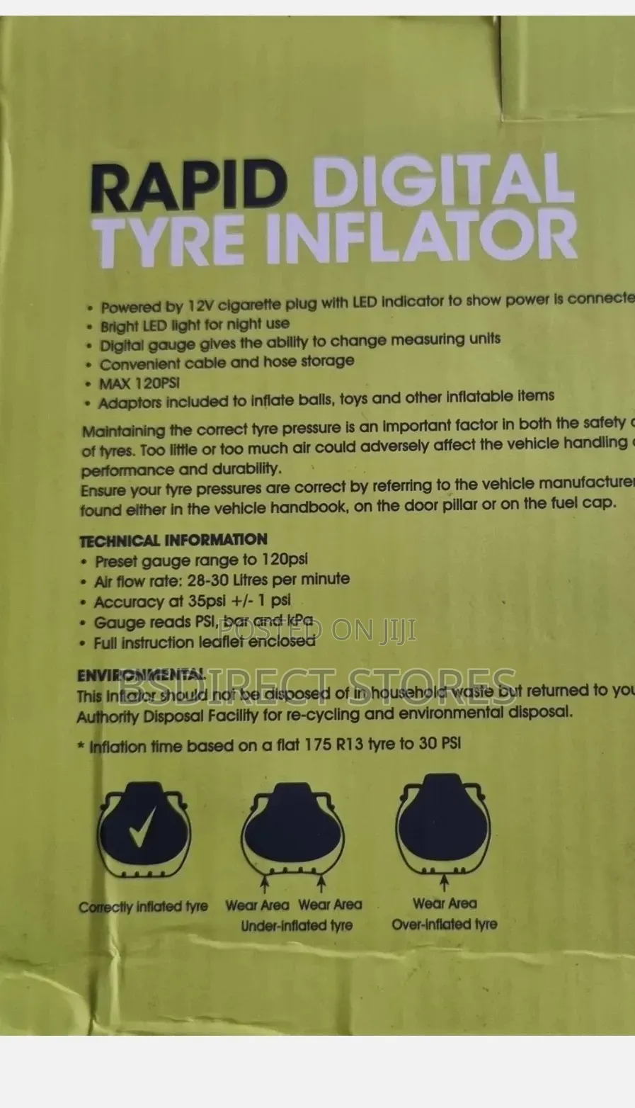 Halfords Rapid Digital Display Tyre Inflator Electric 3 Min Auto Stop