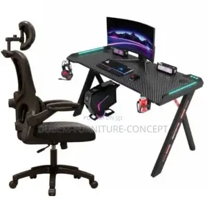A Set of Egornomic Office Chair & Y Leg Gaming Table