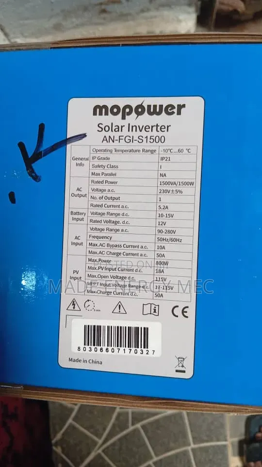 Mopower 1.5KVA 12V Solar Inverter With Built-in MPPT – AN-FGI-S1500